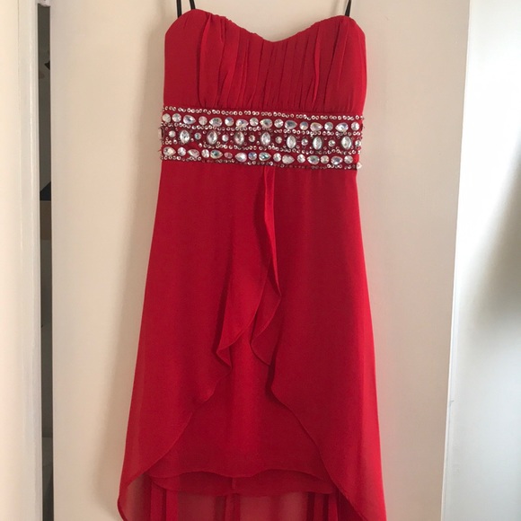 Red strapless maxi dress - Picture 1 of 5